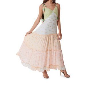 NWT Ranee's Miami Ombre Tiered Long Dress with Tied Shoulder Straps (XL)